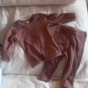 Ribbed Pink Toddler Outfit